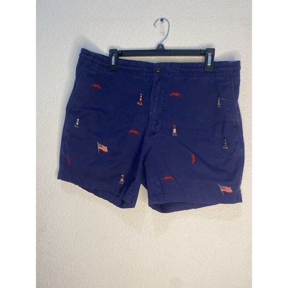 Polo Ralph Lauren Rare Embroidered Shorts East Coast USA Lobster Large XL - Picture 1 of 4